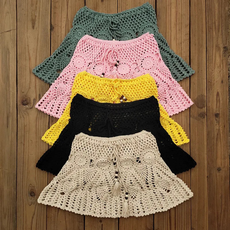 MISCHA Crochet Knitted Beach Mini Boho Skirt