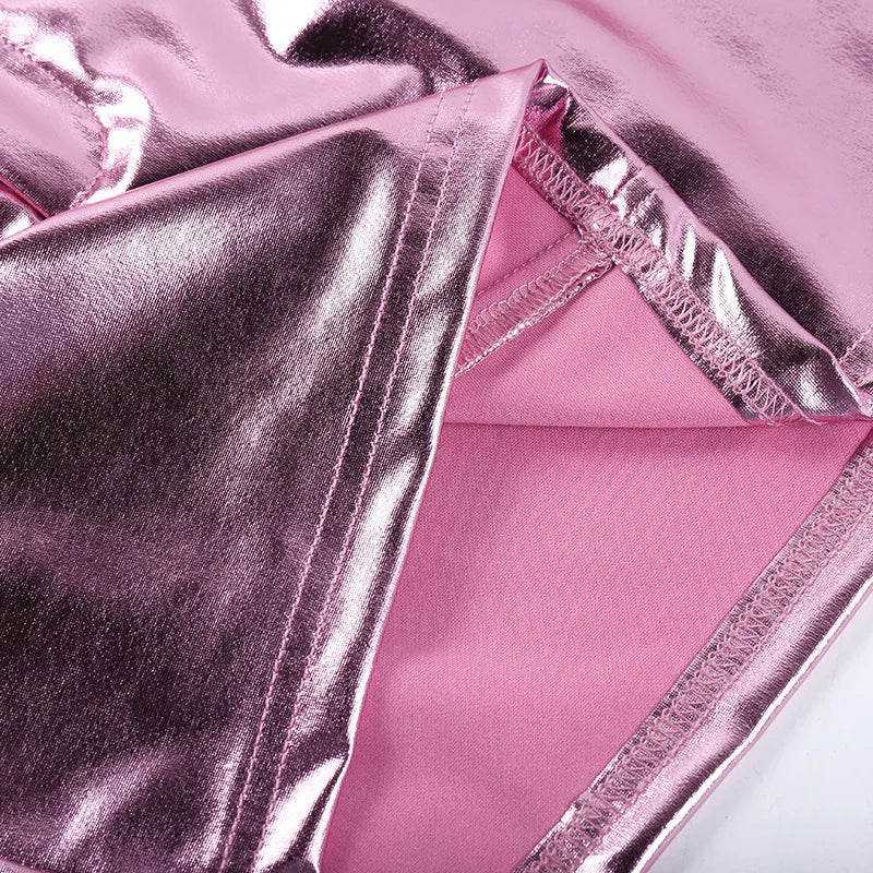 WAILA Metallic Y2K Shine Dance Mini Skirt