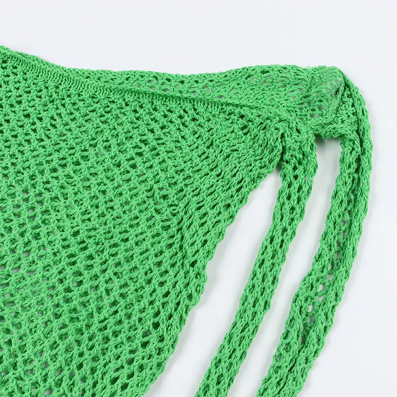 GILLI Netted Crochet Knitted Long Beach Cover Up Maxi Skirt