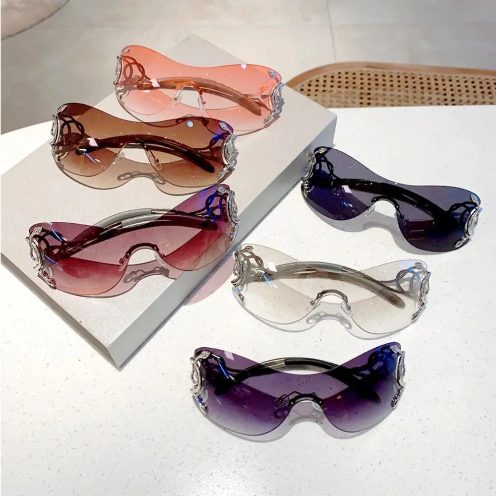 KLAY Y2K Rimless Snake Sunglasses Gradient Sunglasses