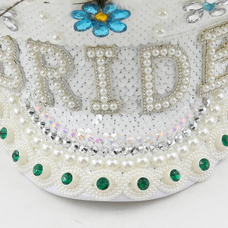 TALIA Bride To Be Feather Glitzy Hat