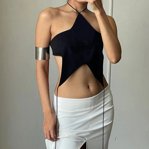 OPPEL Y2K Star Halter Crop Top