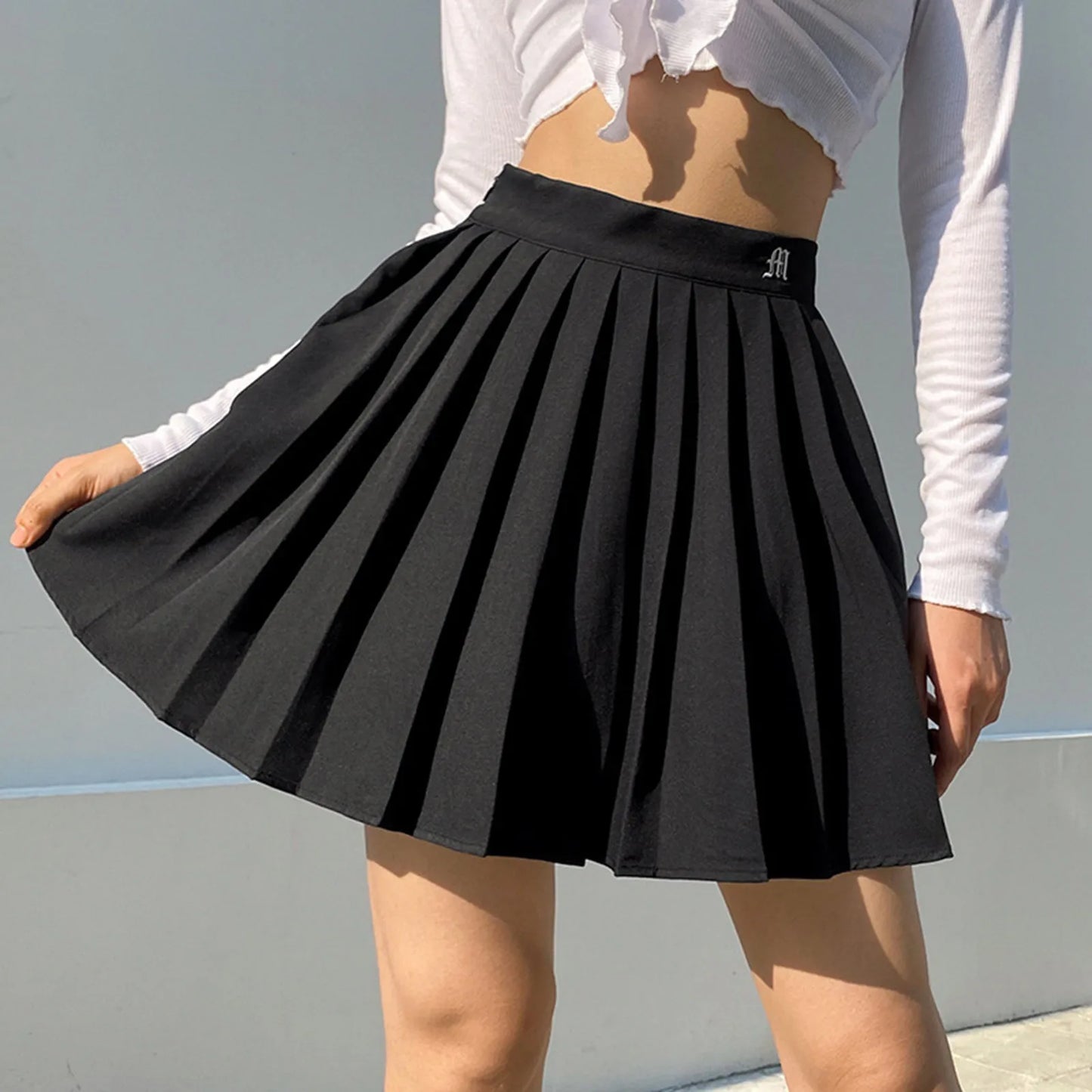 DEBBIE High Waist Pleated Tennis A Line Mini Skirt
