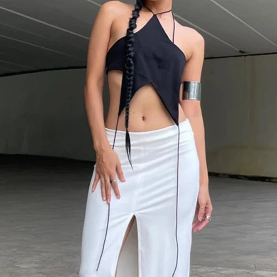 OPPEL Y2K Star Halter Crop Top