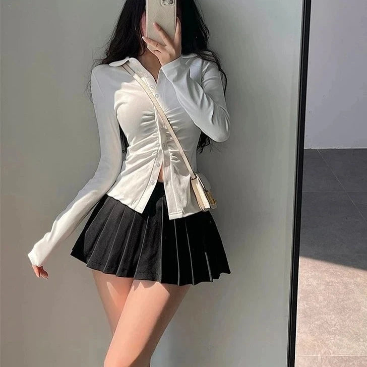 HOU Pretty Pleated Skirt With Shorts