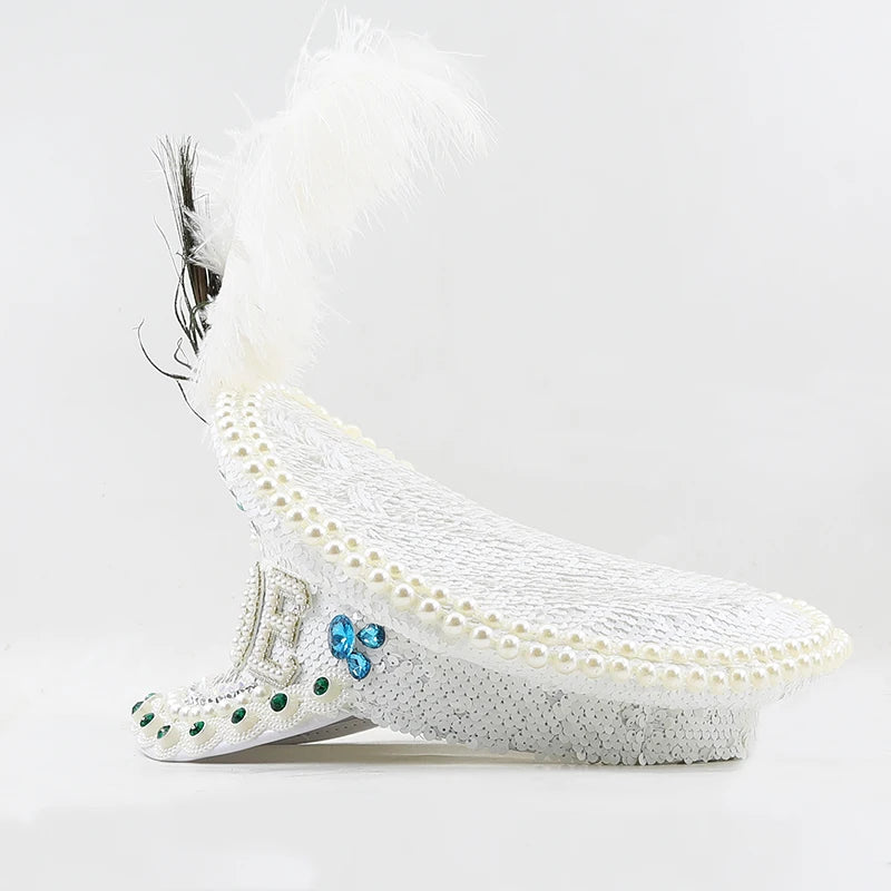 TALIA Bride To Be Feather Glitzy Hat