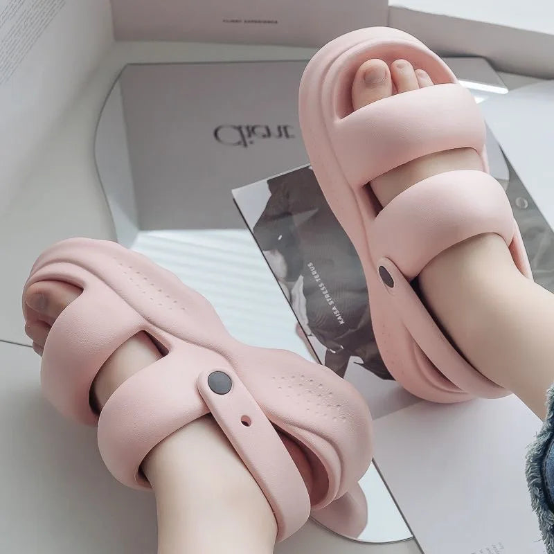 EVA Sponge Cake Heel Thick Sole Summer Sandals