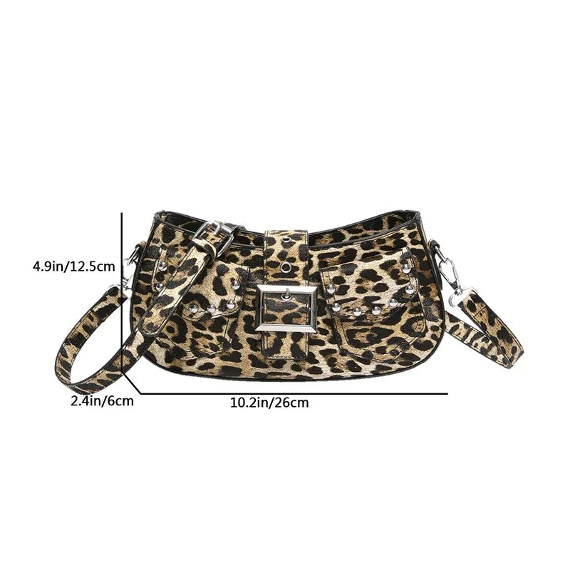 LISA Luxe Leopard Print Shoulder Bag