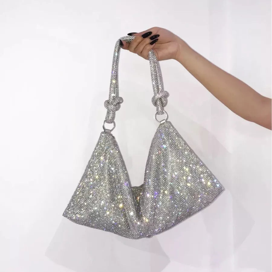 LEXO Shining Rhinestones Evening Clutch Bag