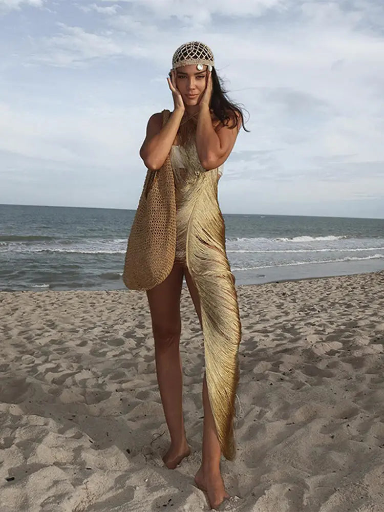 DELIA Halter Maxi Knit Standout Dress