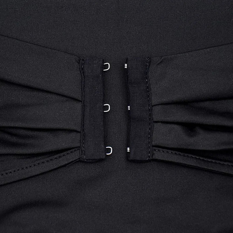 LUNA Black Halter Cross Bandage Crop Top