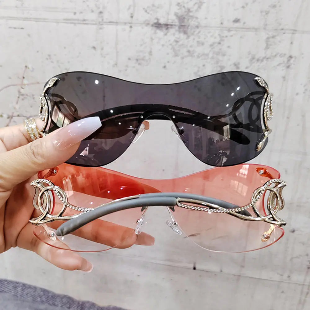 KLAY Y2K Rimless Snake Sunglasses Gradient Sunglasses