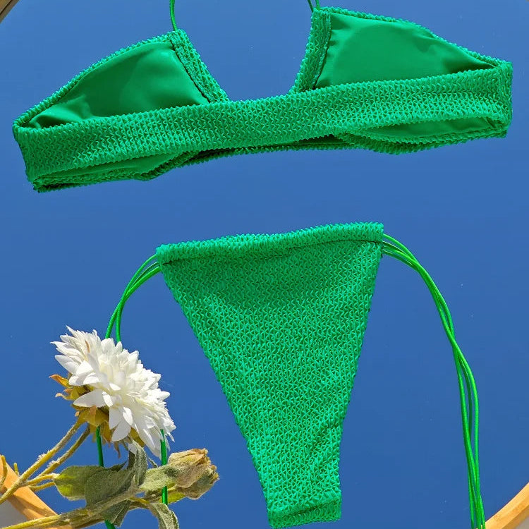 NALA Green High Cut Thong Bikini