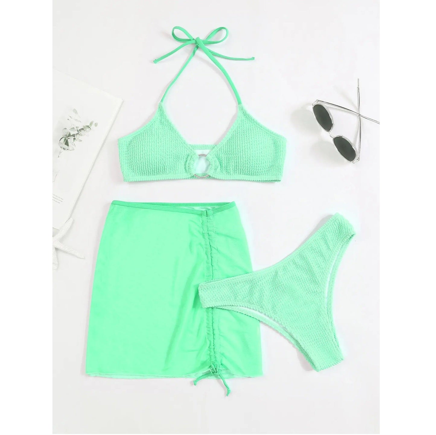 LUNA High-Waisted 3-Piece Bikini Set