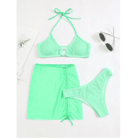 LUNA High-Waisted 3-Piece Bikini Set