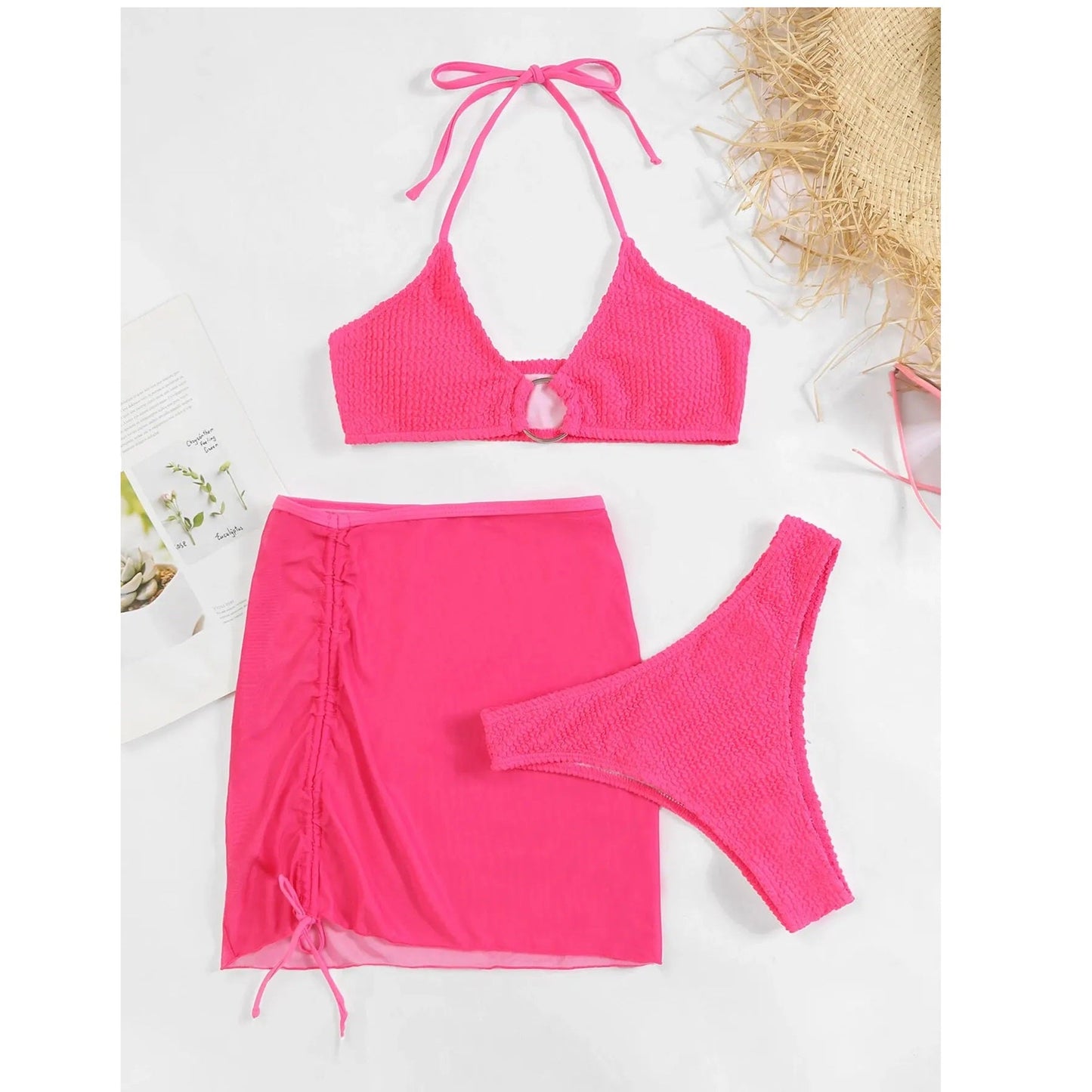 LUNA High-Waisted 3-Piece Bikini Set