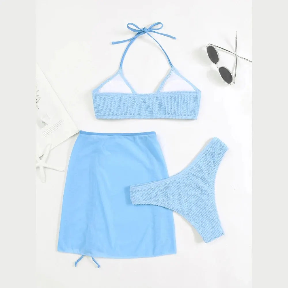 LUNA High-Waisted 3-Piece Bikini Set